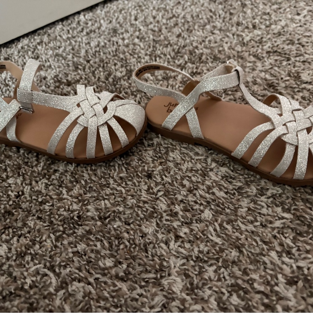 Jumping Beans Silver Sandals Huarache-Inspired Design